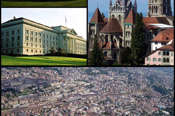 Lausanne city skyline